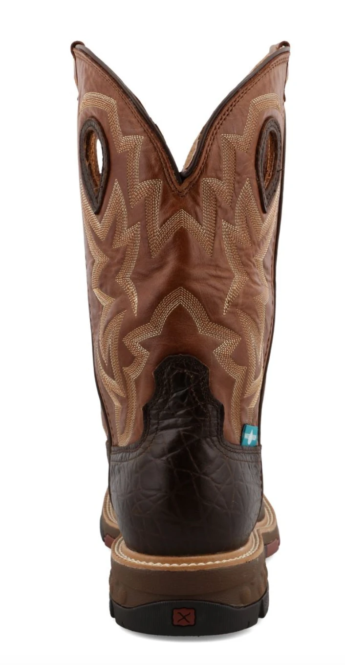 Twisted X MXBAW02 Men's 12" Smokey Chocolate & Spice Waterproof Alloy Toe Western With CellStretch® Work Boot 7 Twisted X MXBAW02 Men's 12" Smokey Chocolate & Spice Waterproof Alloy Toe Western With CellStretch® Work Boot - Image 5