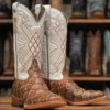 Women's Tanner Mark TML207073 Cognac Monster Fish Print W/Montana Ice Top Wide Square Toe Boot (SHOP IN-STORE) -Western Cowboy Clothing ScreenShot2023 03 01at9.34.58PM