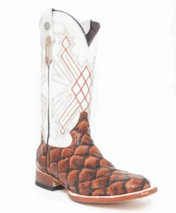 Women's Tanner Mark TML207073 Cognac Monster Fish Print W/Montana Ice Top Wide Square Toe Boot (SHOP IN-STORE) -Western Cowboy Clothing ScreenShot2023 03 01at9.35.26PM