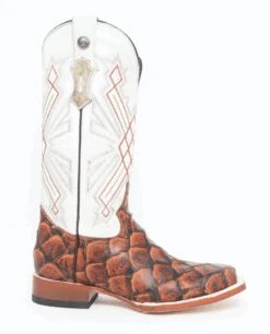 Women's Tanner Mark TML207073 Cognac Monster Fish Print W/Montana Ice Top Wide Square Toe Boot (SHOP IN-STORE) -Western Cowboy Clothing ScreenShot2023 03 01at9.35.39PM
