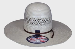 American 1011 Open Crown 4 1/4" Flat Brim Straw Hat