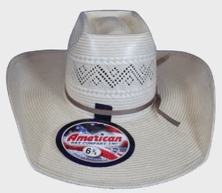 American 6600 Up North (UN) Crease Crown & 4 1/4" Rancher Crease Brim Drilex Sweatband Straw Hat