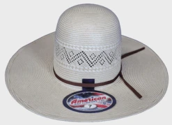 American 6600 Open Crown 4 1/4" Flat Brim Drilex Sweatband Straw Hat