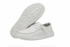 Women's Hey Dude 40063-100 Wendy Slub Canvas White Shoe