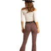 Junior Panhandle Rock & Roll WHN6110 High Rise Flare Jean With Maroon And White Stripes -Western Cowboy Clothing WHN6110 3