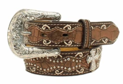 Girls Ariat A1302802 Brown Belt With Cross Concho
