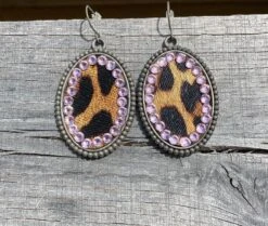 Animal Print Earring W/Crystal Accent ERZ190525-23