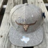 Longhorn Big Shadow Heather Grey Snap Back Cap -Western Cowboy Clothing image 147c87f1 f231 4dec 8c38 3c20c7747f12
