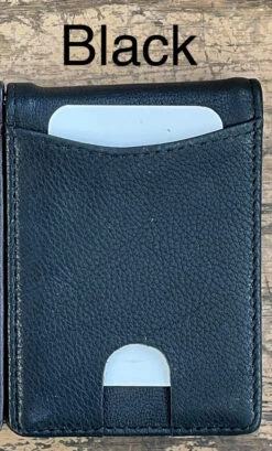 Top Notch Accessories 802BK Black Full Grain Leather Money Clip