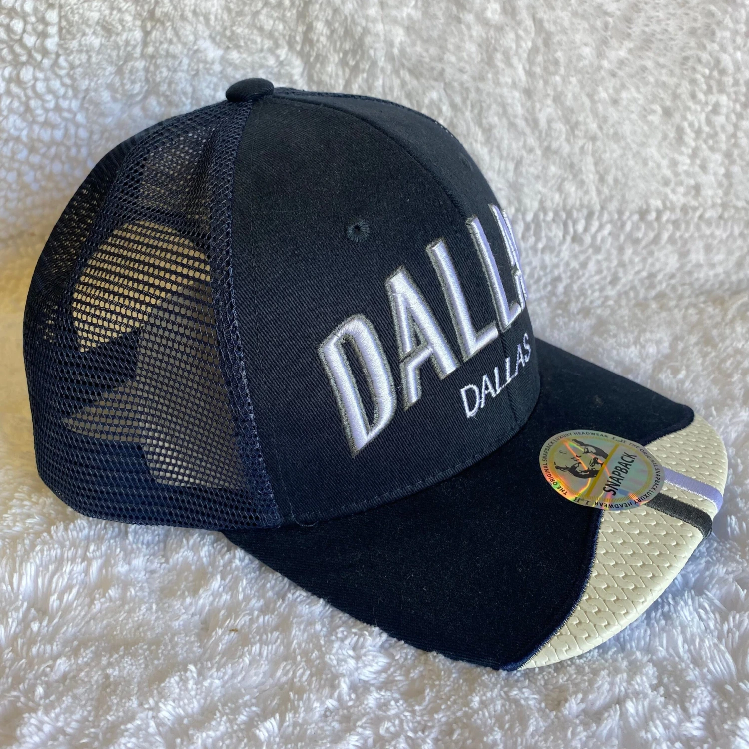 Dallas Navy & White Snap Back Cap 4 Dallas Navy & White Snap Back Cap - Image 2