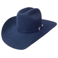American 7X Midnight Blue Rancher Crease Crown Felt Hat (Call To Check Availability)