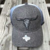 3D Longhorn Grey Snap Back Trucker Cap -Western Cowboy Clothing image 69965e84 5c97 4125 b990 db3a0a06837e