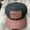 Cambridge American Flag Leather Patch/Leather Bill Black Snap Back Cap -Western Cowboy Clothing image 74124f8c ddbd 4983 b1c9 e51a43386265