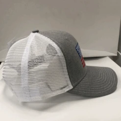 American Flag Embroidered HW-AF-HWH Heather Grey/White Snap Back Trucker Cap -Western Cowboy Clothing image 9c5470df 82ff 4f79 8bf9 31dd2e9f9ca5