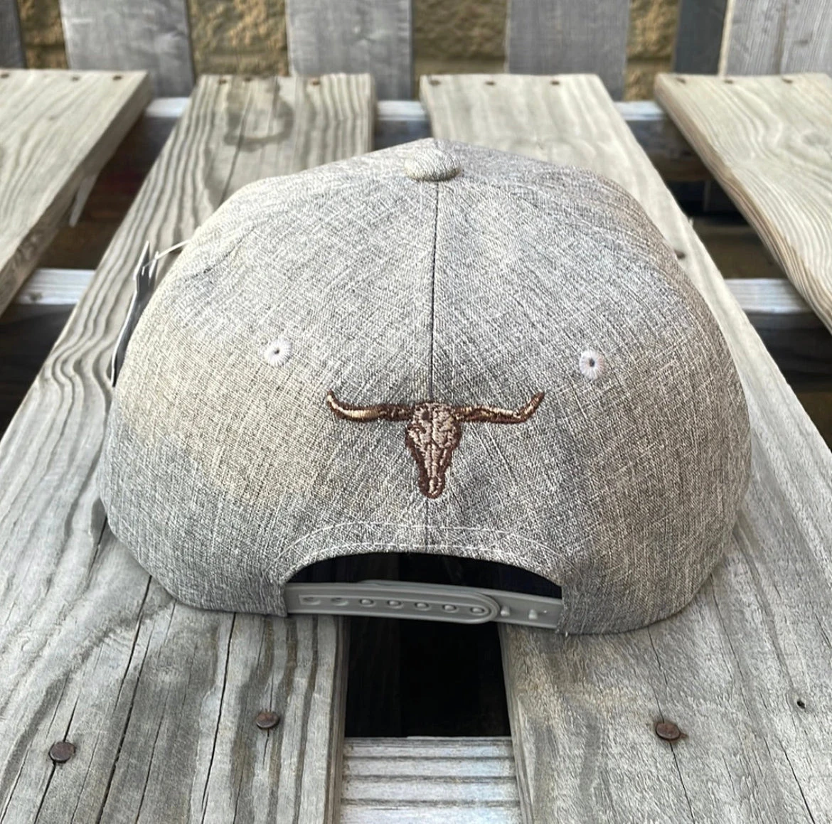 Longhorn Big Shadow Heather Grey Snap Back Cap 6 Longhorn Big Shadow Heather Grey Snap Back Cap - Image 4