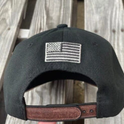 Cambridge American Flag Leather Patch/Leather Bill Black Snap Back Cap -Western Cowboy Clothing image bb17357e 5d54 4b84 b851 11edb0676e99