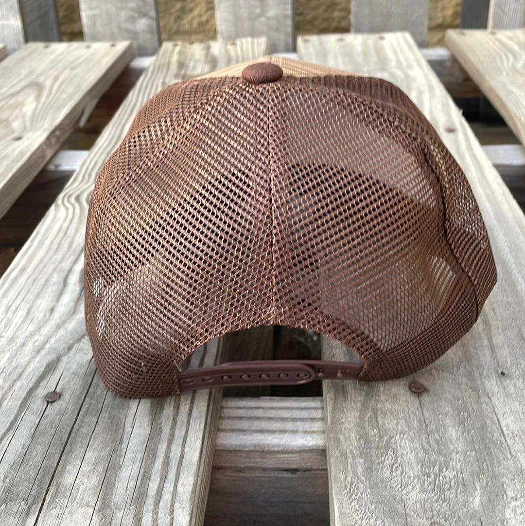 Cambridge Longhorn Stripes Khaki/Brown Snap Back Trucker Cap 6 Cambridge Longhorn Stripes Khaki/Brown Snap Back Trucker Cap - Image 4