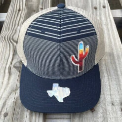 Cambridge Serape Cactus Stripes Navy/Grey Snap Back Trucker Cap