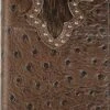 Top Notch Accessories 122CF Coffee Full Quill Ostrich Print W/Rooster Concho Wallet -Western Cowboy Clothing image df0c9395 f25a 4349 8b45 9f685f13225c
