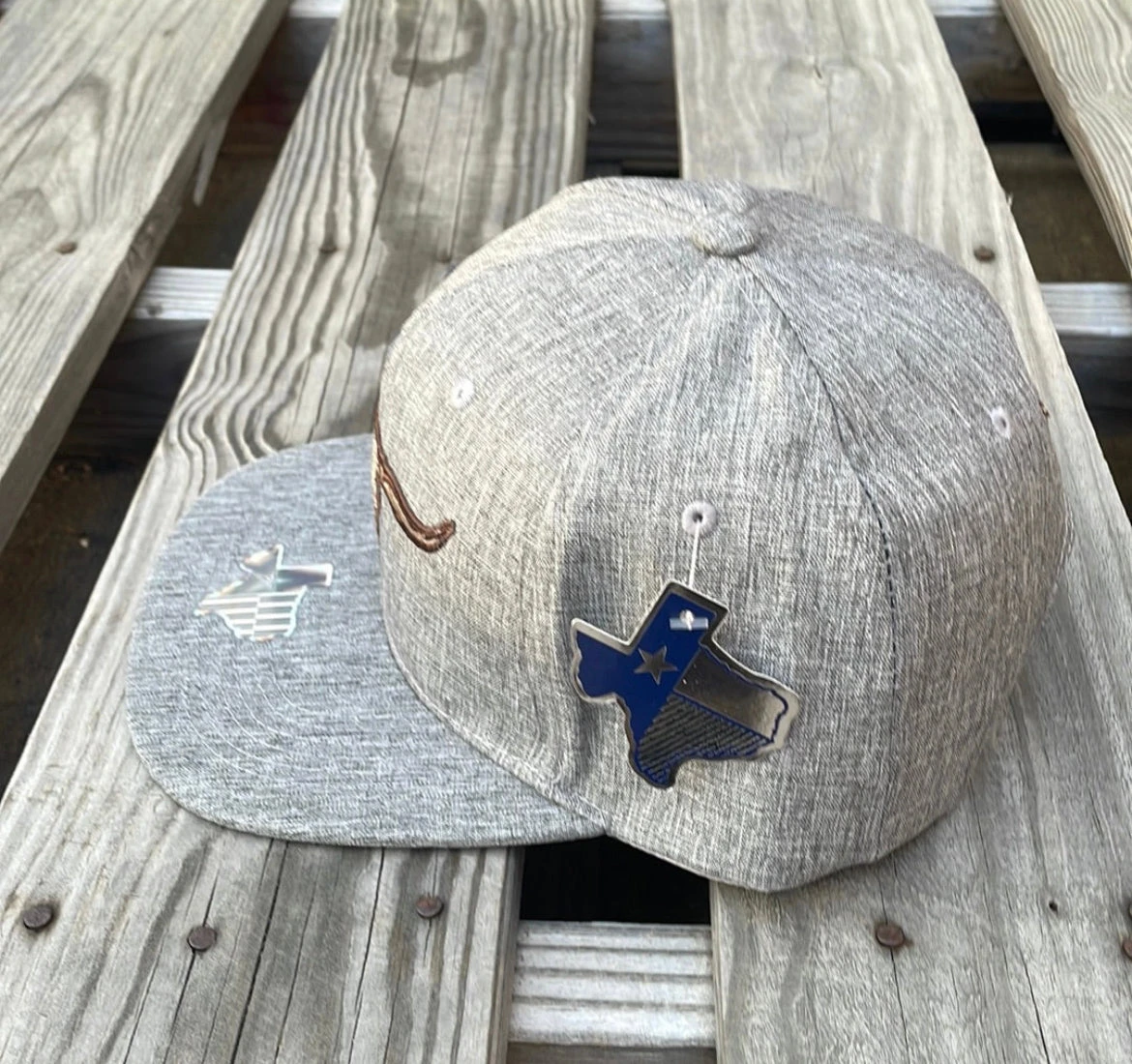 Longhorn Big Shadow Heather Grey Snap Back Cap 5 Longhorn Big Shadow Heather Grey Snap Back Cap - Image 3