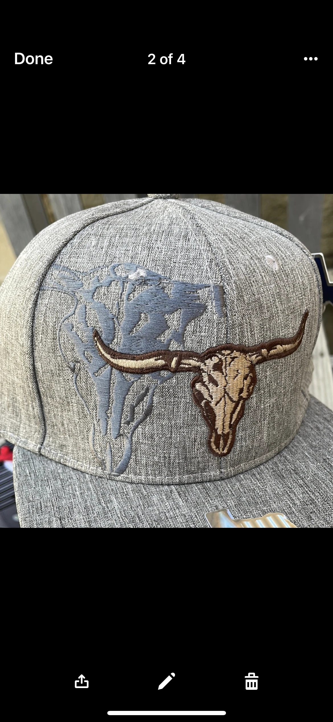 Longhorn Big Shadow Heather Grey Snap Back Cap 4 Longhorn Big Shadow Heather Grey Snap Back Cap - Image 2