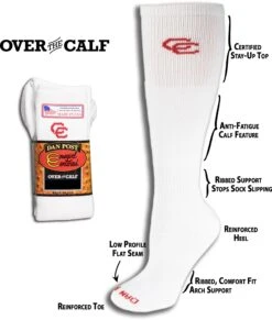 Women's Dan Post DPCGC9 White Over The Calf Socks
