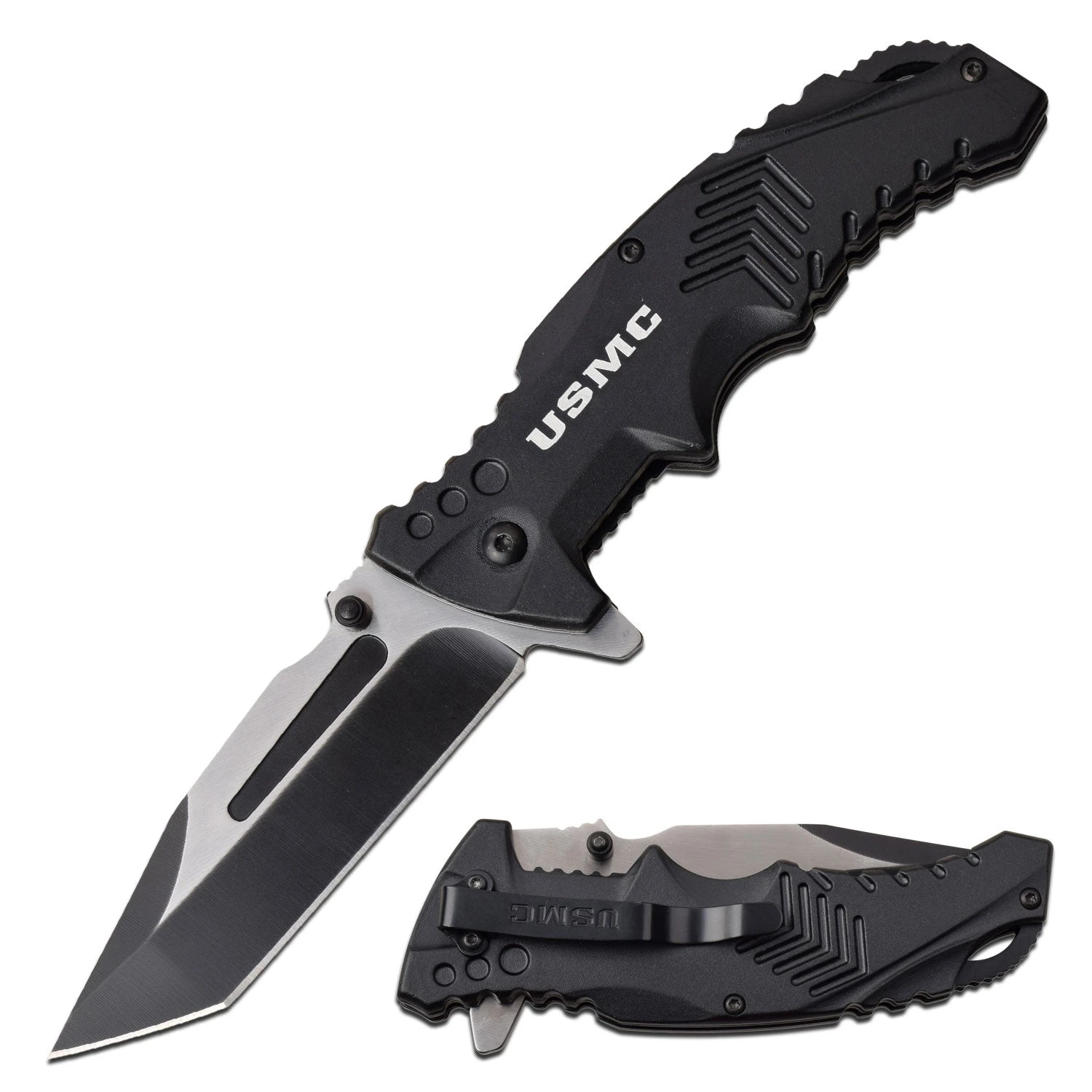 USMC M-A1058BK BLACK SPRING ASSISTED KNIFE 3 USMC M-A1058BK BLACK SPRING ASSISTED KNIFE