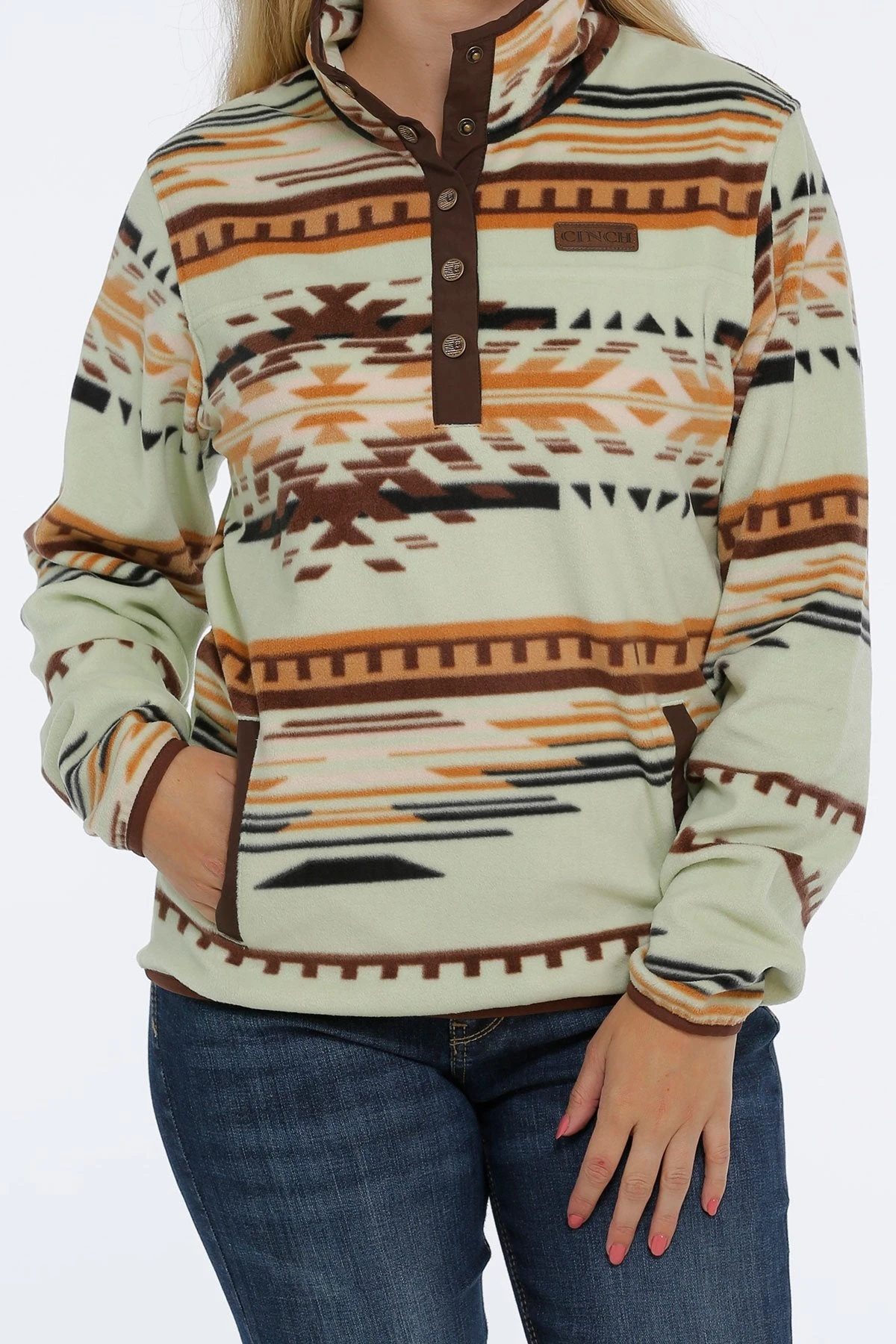 Women's Cinch MAK9820010 Green Aztec Print Polar Fleece Pullover (SHOP IN-STORES TOO) 3 Women's Cinch MAK9820010 Green Aztec Print Polar Fleece Pullover (SHOP IN-STORES TOO)