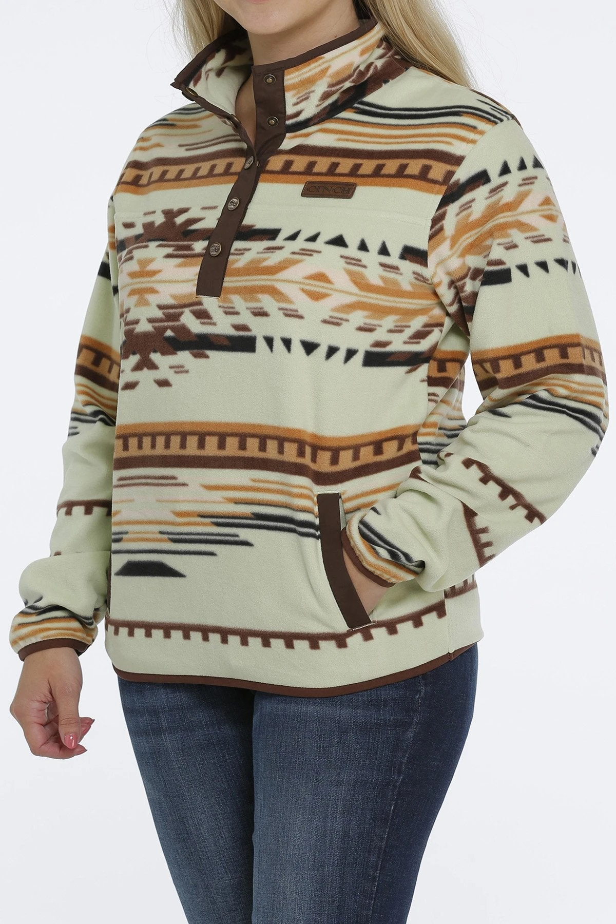 Women's Cinch MAK9820010 Green Aztec Print Polar Fleece Pullover (SHOP IN-STORES TOO) 6 Women's Cinch MAK9820010 Green Aztec Print Polar Fleece Pullover (SHOP IN-STORES TOO) - Image 4
