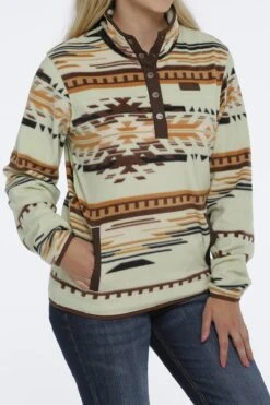 Women's Cinch MAK9820010 Green Aztec Print Polar Fleece Pullover (SHOP IN-STORES TOO) 8 Women's Cinch MAK9820010 Green Aztec Print Polar Fleece Pullover (SHOP IN-STORES TOO) -Western Cowboy Clothing mak9820010 3