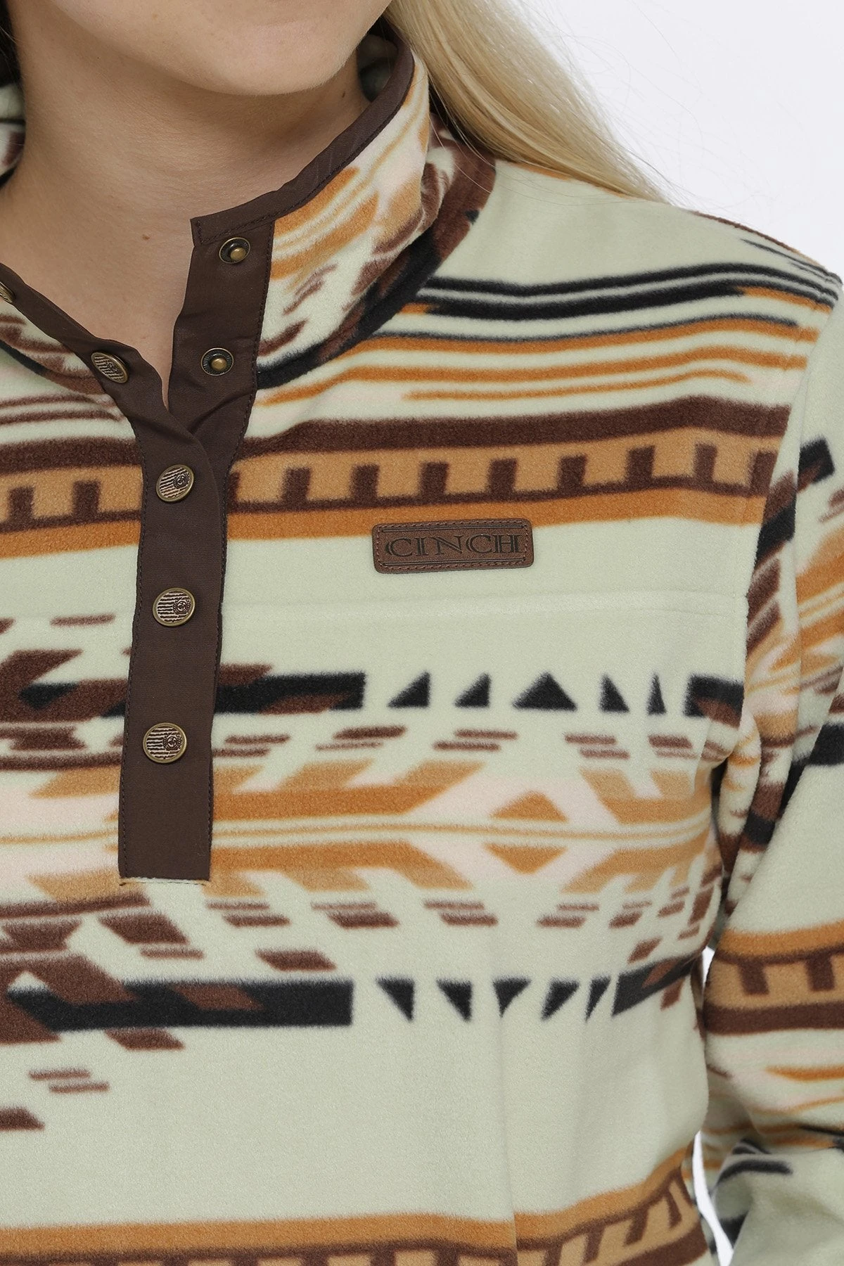 Women's Cinch MAK9820010 Green Aztec Print Polar Fleece Pullover (SHOP IN-STORES TOO) 4 Women's Cinch MAK9820010 Green Aztec Print Polar Fleece Pullover (SHOP IN-STORES TOO) - Image 2