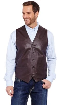 Cripple Creek ML3059-21 Brown Lamb Skin Leather Vest