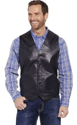 Cripple Creek ML3059-41 Black Lamb Skin Leather Vest