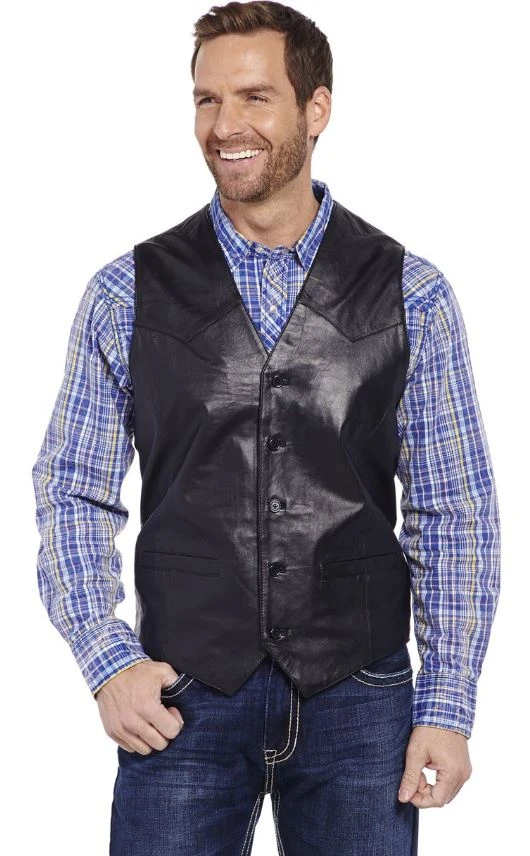 Cripple Creek ML3059-41 Black Lamb Skin Leather Vest 3 Cripple Creek ML3059-41 Black Lamb Skin Leather Vest
