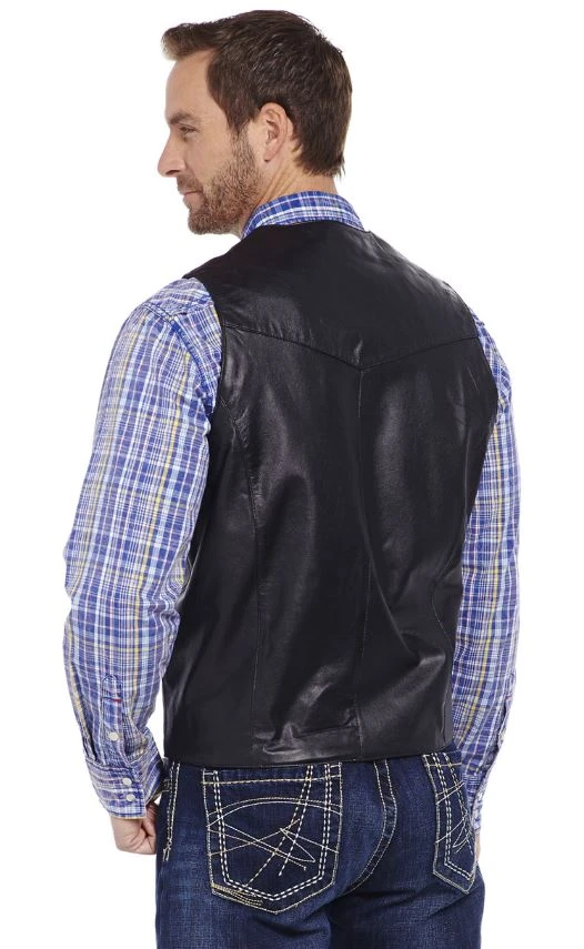 Cripple Creek ML3059-41 Black Lamb Skin Leather Vest 4 Cripple Creek ML3059-41 Black Lamb Skin Leather Vest - Image 2