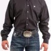 Men's Cinch MT10320083 Solid Black Classic Fit Button Down Long Sleeve Shirt 1 Men's Cinch MT10320083 Solid Black Classic Fit Button Down Long Sleeve Shirt -Western Cowboy Clothing mt10320083 1 2088 detail
