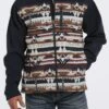 Cinch MWJ1583001 Men's Navy Southwestern Print Bonded Jacket (SHOP IN-STORES TOO) -Western Cowboy Clothing mwj1583001 1