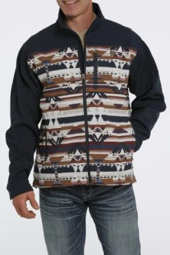 Cinch MWJ1583001 Men's Navy Southwestern Print Bonded Jacket (SHOP IN-STORES TOO)
