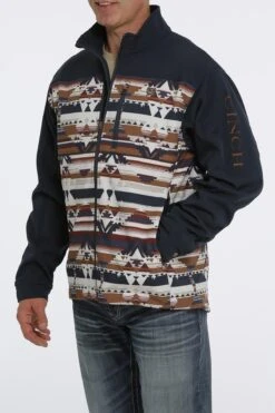Cinch MWJ1583001 Men's Navy Southwestern Print Bonded Jacket (SHOP IN-STORES TOO) -Western Cowboy Clothing mwj1583001 2