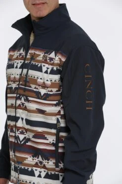 Cinch MWJ1583001 Men's Navy Southwestern Print Bonded Jacket (SHOP IN-STORES TOO) -Western Cowboy Clothing mwj1583001 4