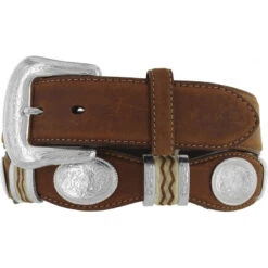 Leegin 9119L Tony Lama Men's Cutting Champ Conchos Belt Bark
