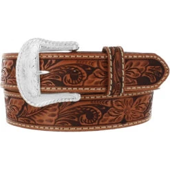 Justin C40064 Brown Floral Hand Tooled Belt