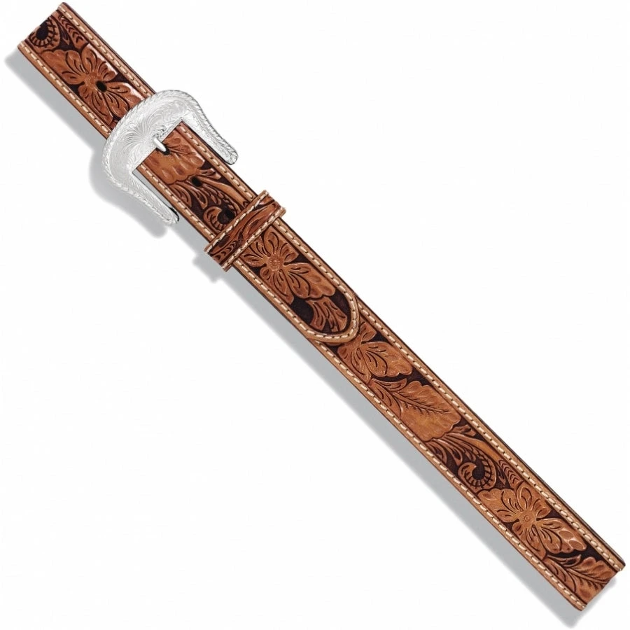 Justin C40064 Brown Floral Hand Tooled Belt 5 Justin C40064 Brown Floral Hand Tooled Belt - Image 3