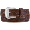 Tony Lama C40065 Brown Floral Hand Tooled Belt