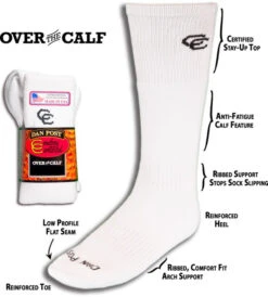 Men's Dan Post DPCBC9/DPCBC10/DPCBC13 White Over The Calf Socks
